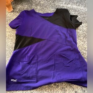 Black and purple scrub top